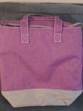 Everyday Purple Canvas Tote with Cream Base